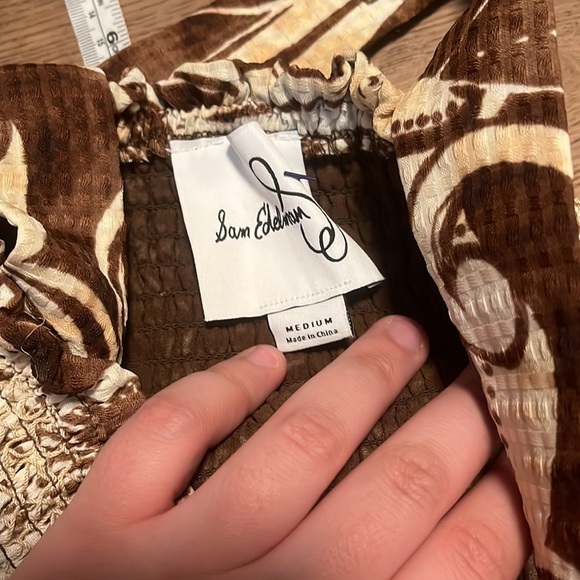 Sam Edelman Jennie Smocked Halter Top 3 Tiered Midi Dress Size M - Picture 7 of 7